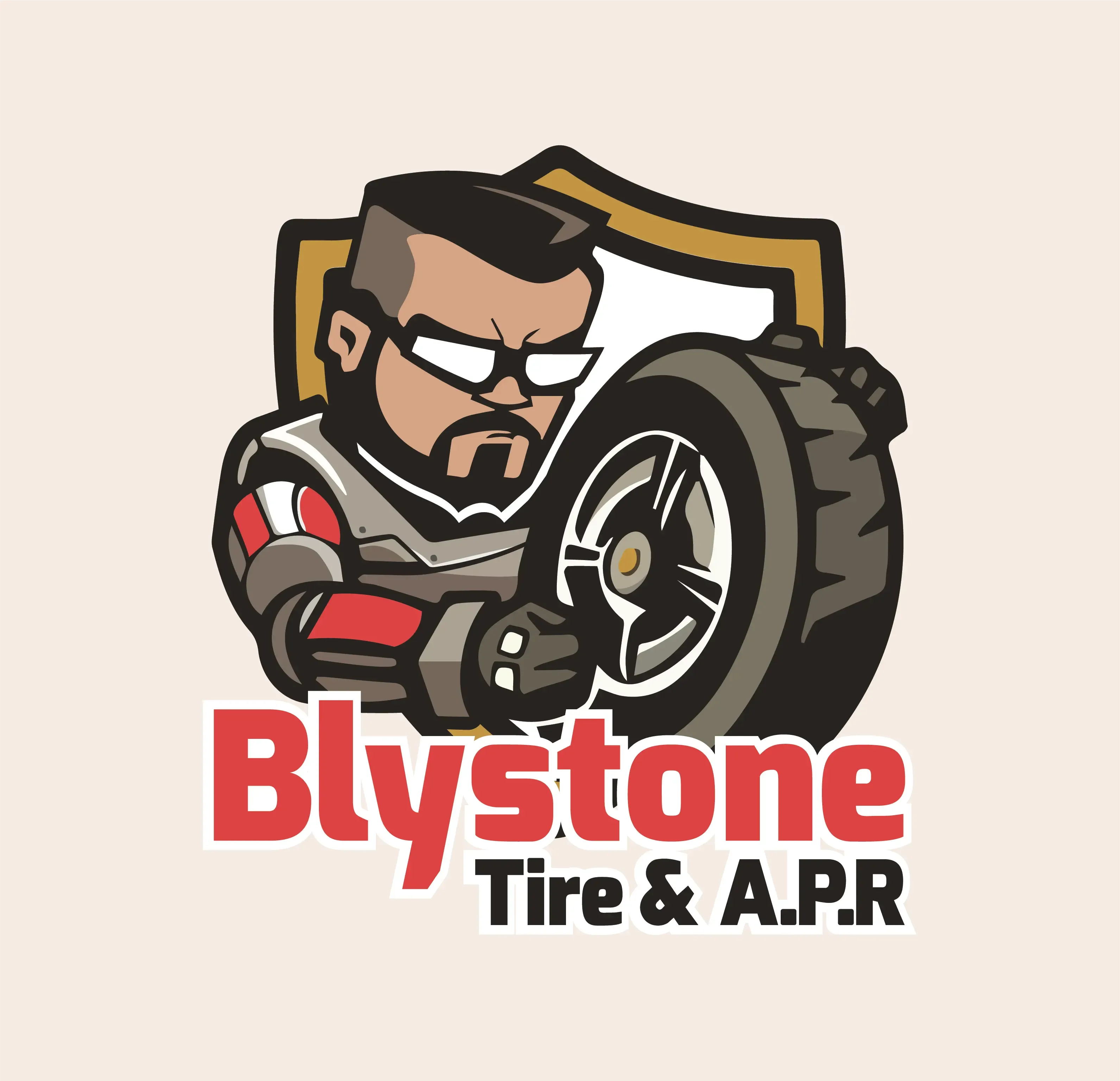 Logo for Blystone Tire, a mobile tire business.