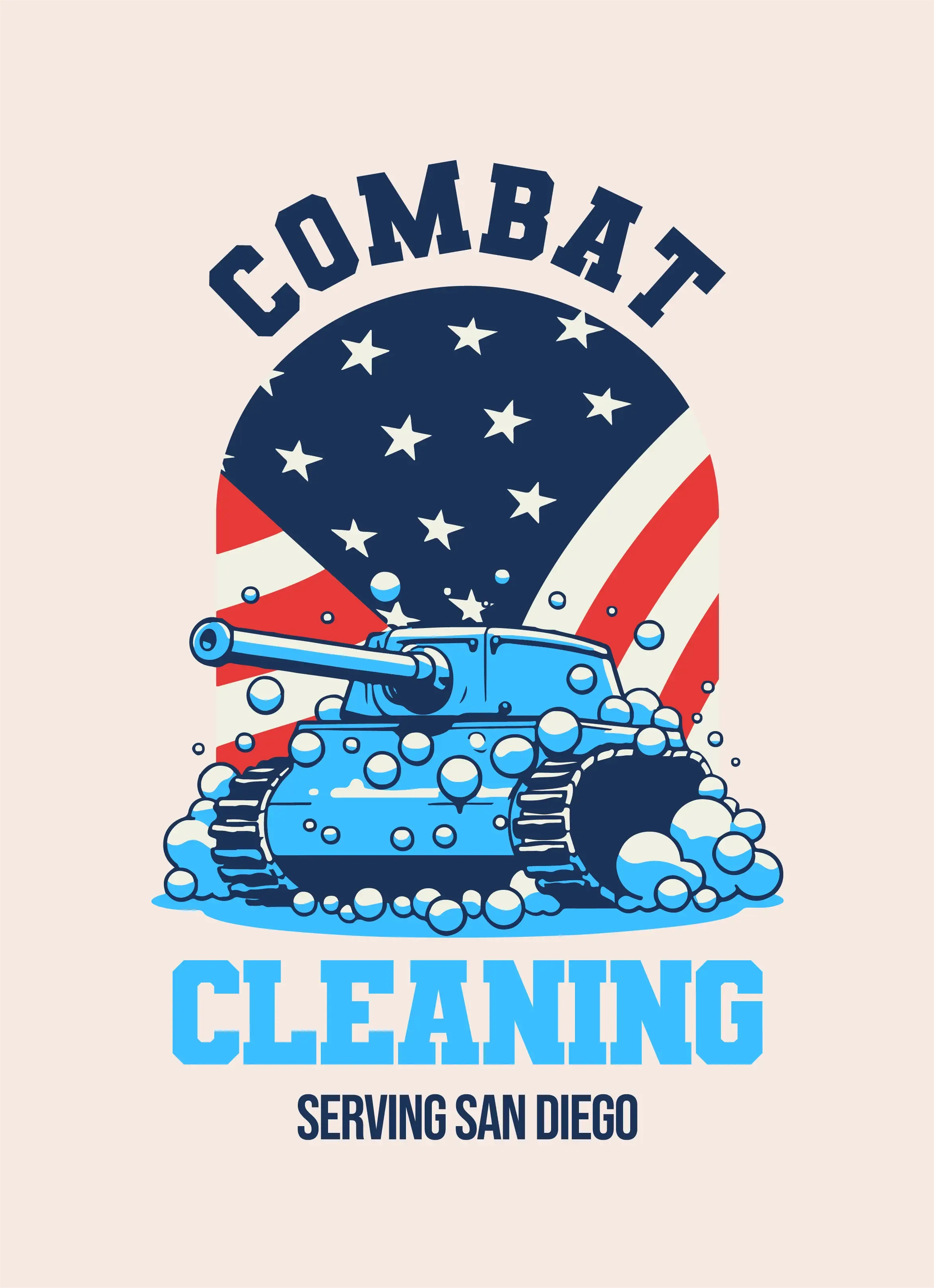 Logo for Combat Cleaning, a mobile cleaning business.